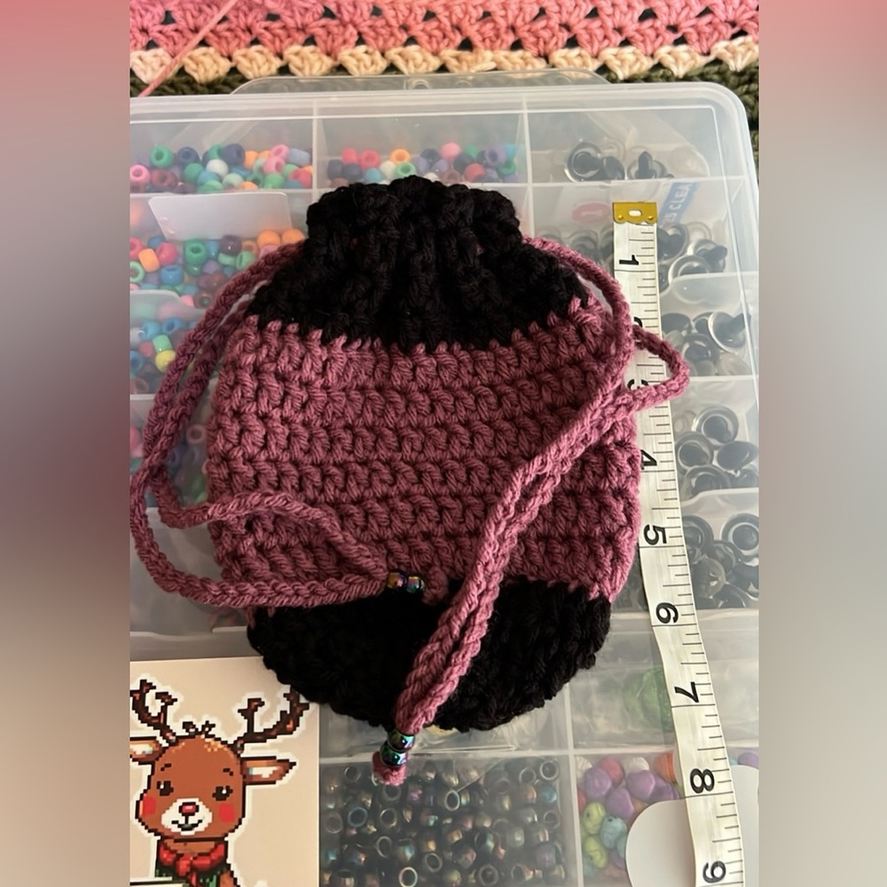 Crocheted Drawstring Bag 🌟 - Picture 3 of 3